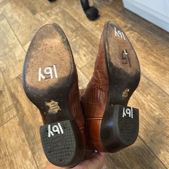 Vintage Tony Lama Exotic Mens Lizard Cowboy Western Boots style 8540 size 6D - Picture 5 of 7